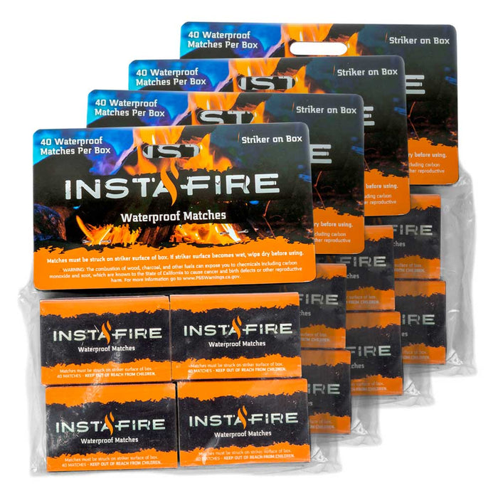 Waterproof Matches by InstaFire (pack of 4 boxes)