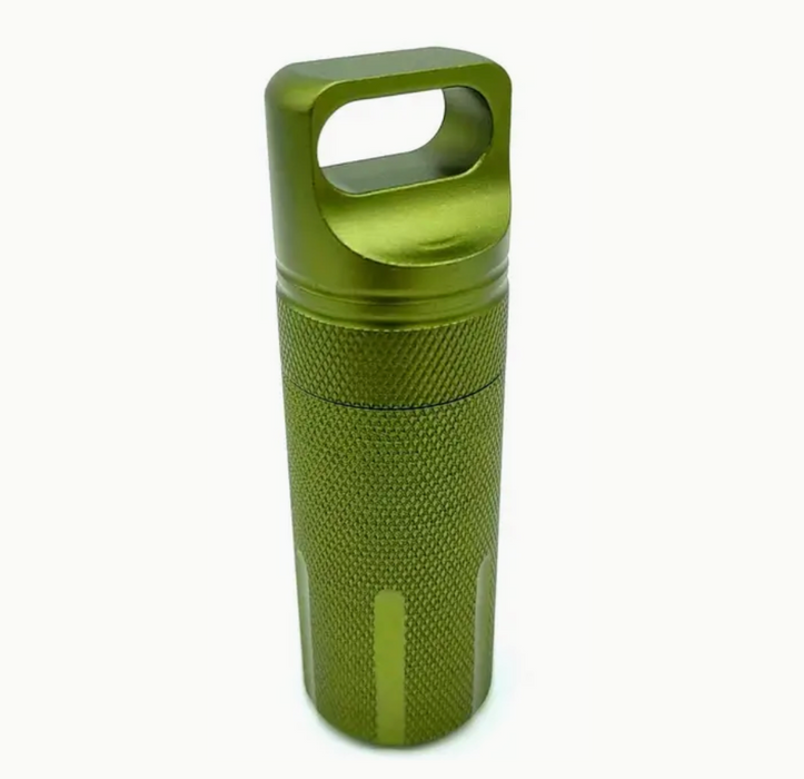 Small Aluminum Screw-Top Waterproof Can - green