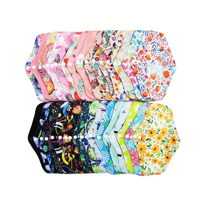 Washable Menstrual Soft Bamboo Cloth Pads (Pack of 5)